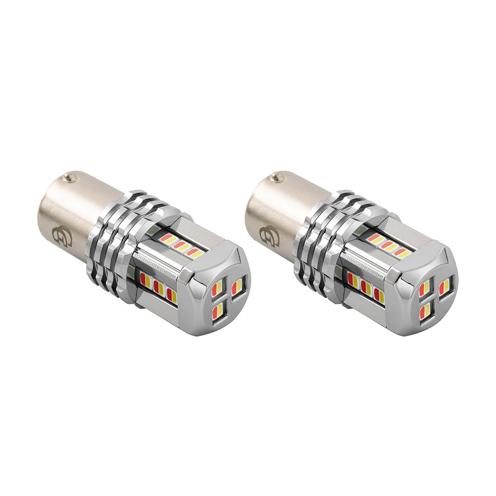 Dual Red High Base Power Tower LED 1157 Mini Bulb - Pair