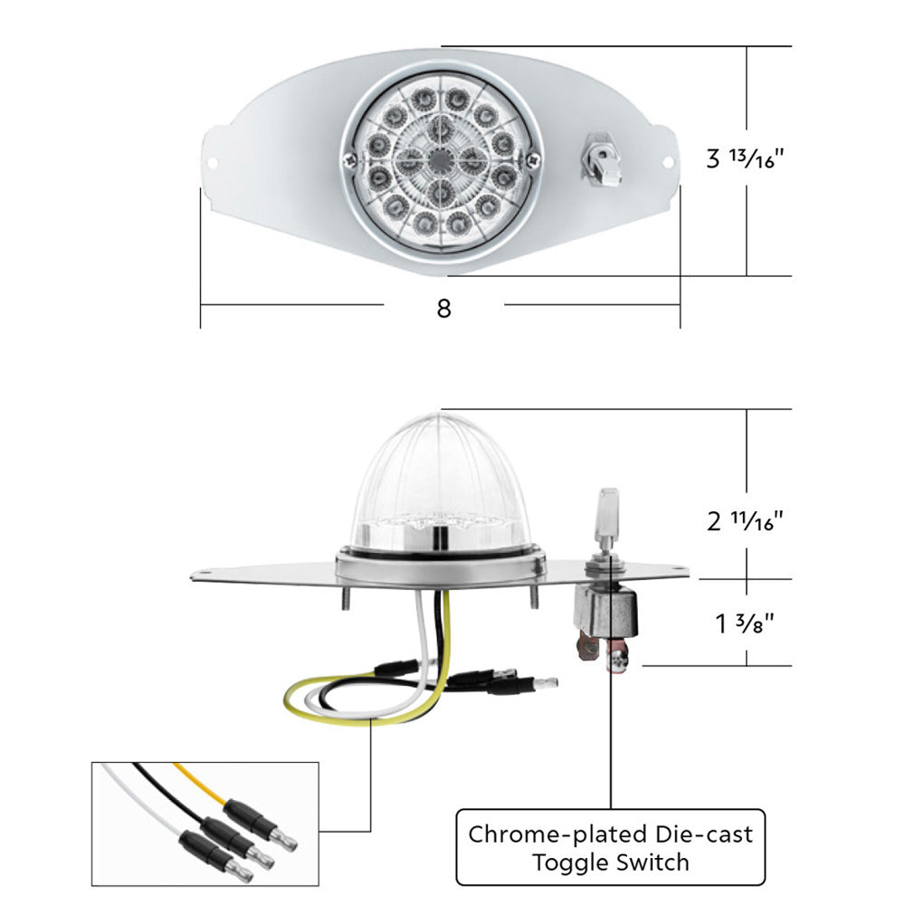 Freightliner Cascadia Double Fury Watermelon Above Door Dome SS Light Kit