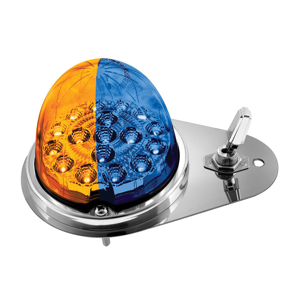 Kenworth Double Fury 17 LED Watermelon Clear Lens Above Door Dome SS Light Kit