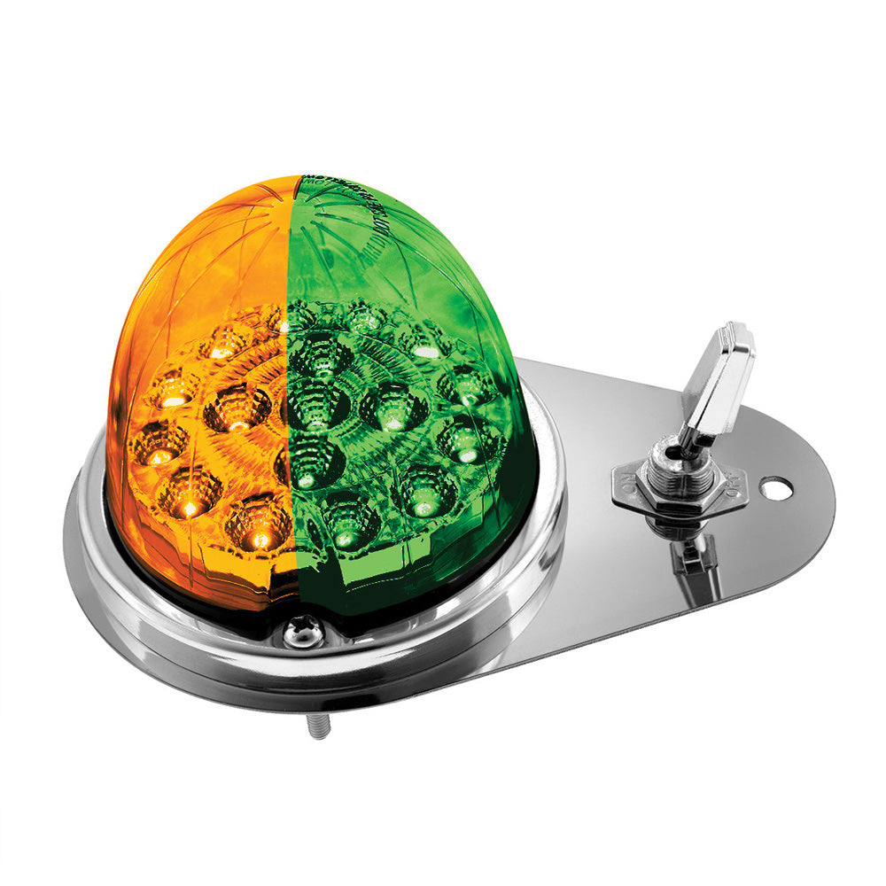 Kenworth Double Fury 17 LED Watermelon Clear Lens Above Door Dome SS Light Kit