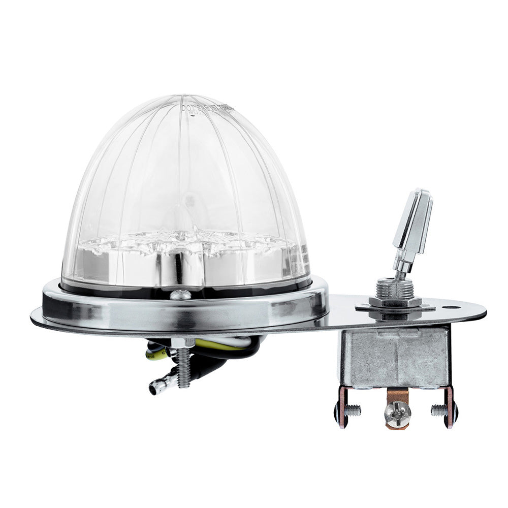 Kenworth Double Fury 17 LED Watermelon Clear Lens Above Door Dome SS Light Kit