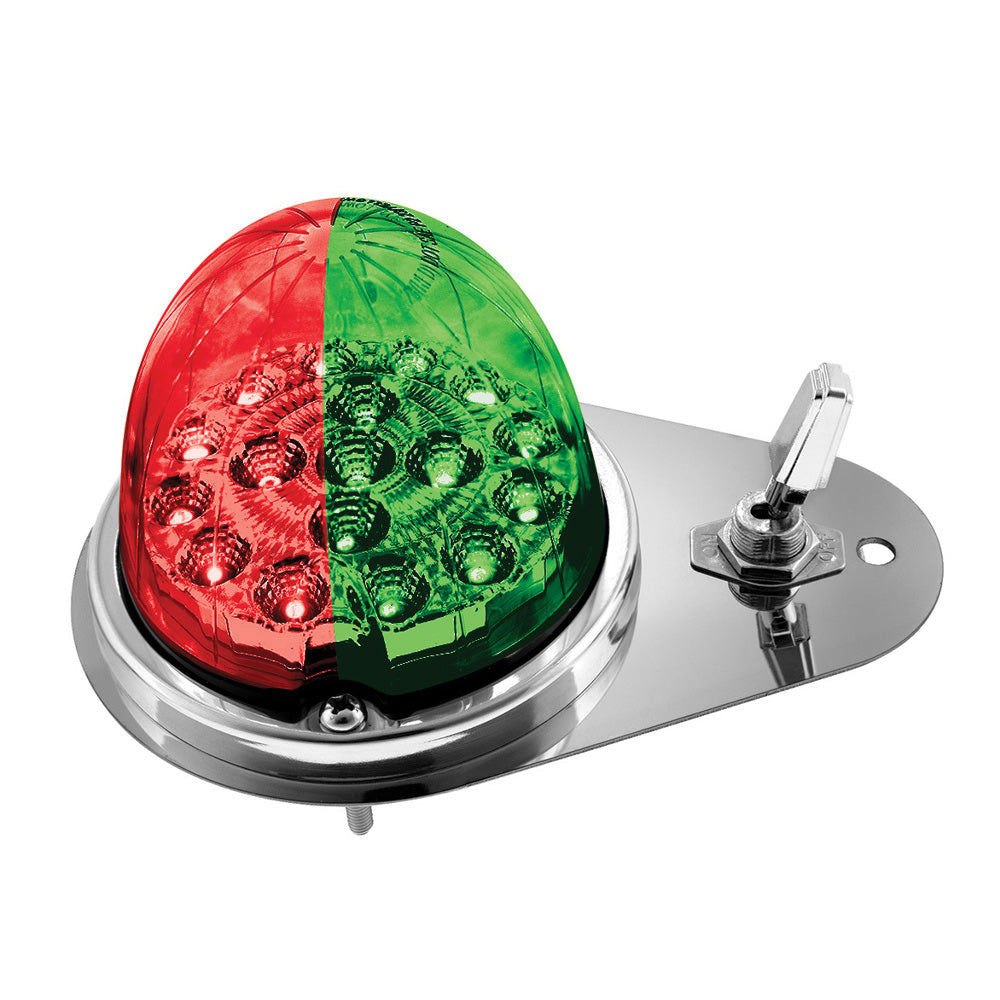 Kenworth Double Fury 17 LED Watermelon Clear Lens Above Door Dome SS Light Kit