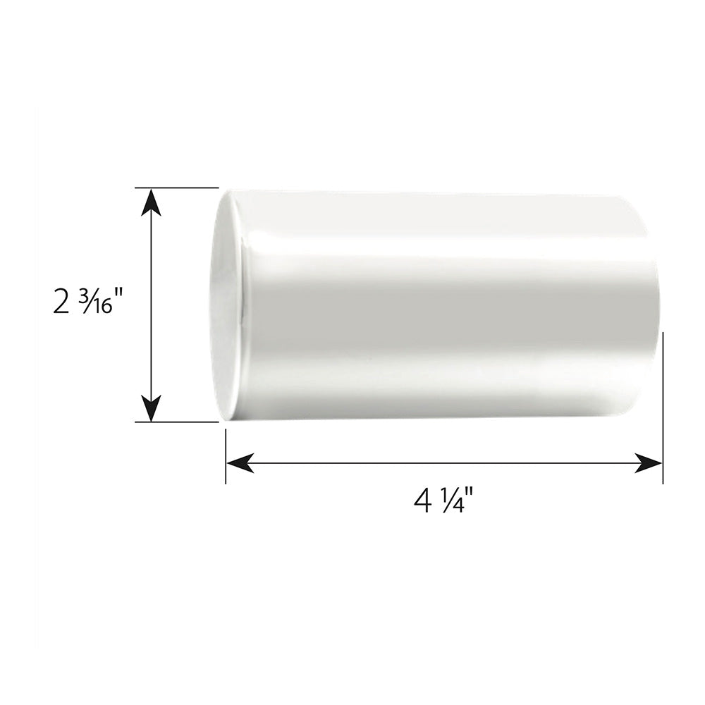 33mm x 4-1/4" Chrome Flat Top Nut Cover, Thread On 10PK