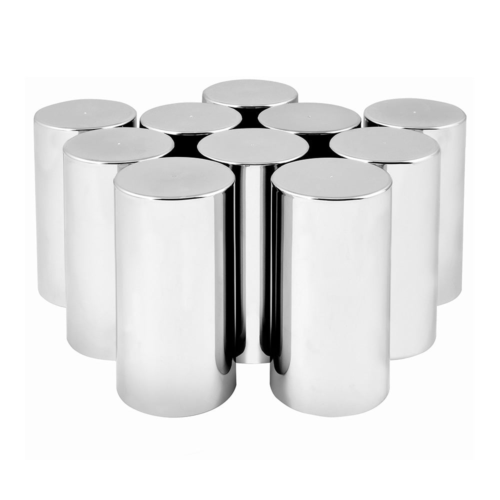 33mm x 4-1/4" Chrome Flat Top Nut Cover, Thread On 10PK