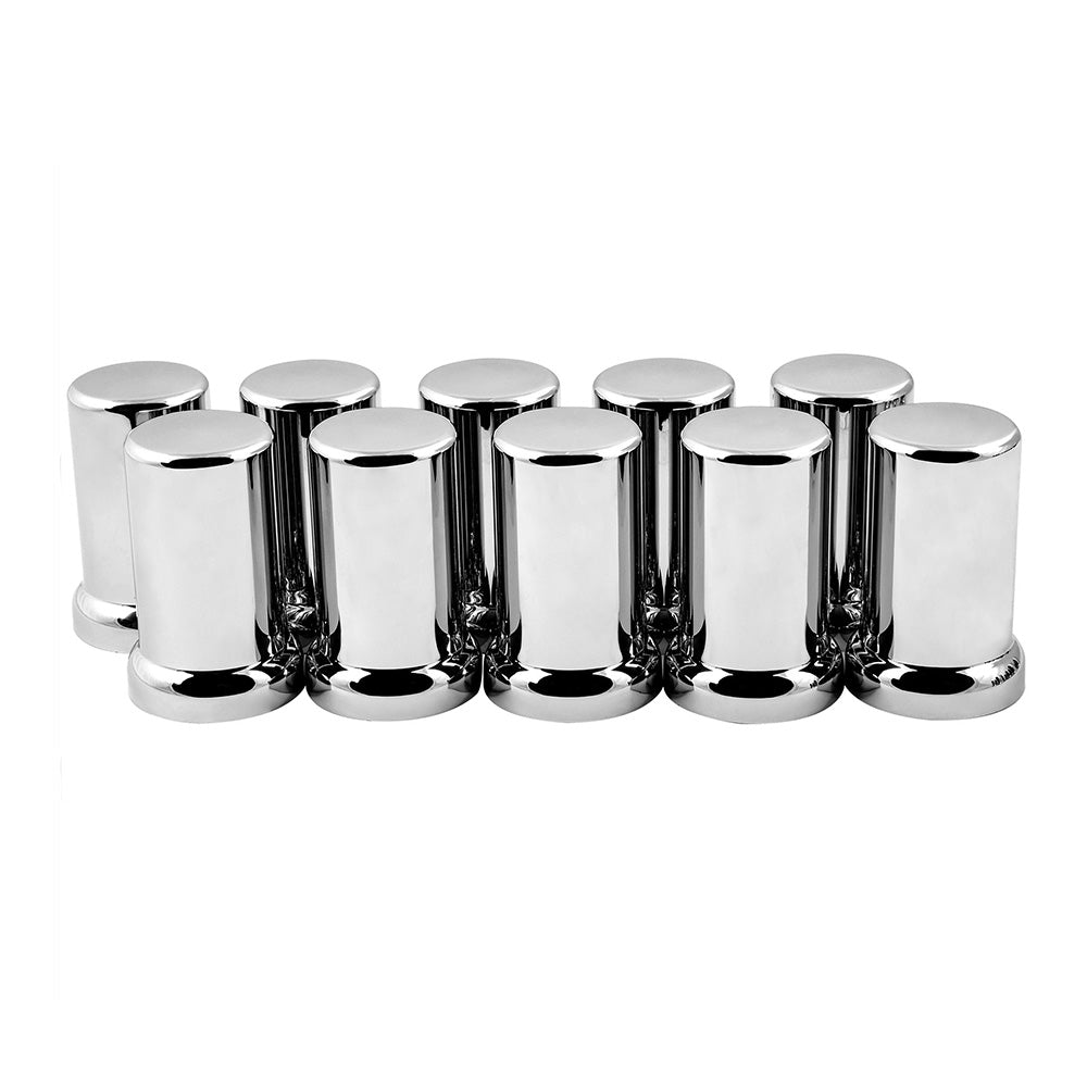 33mm x 3-3/8" Chrome Flat Top Hat Tube Nut Cover, Push On 10PK
