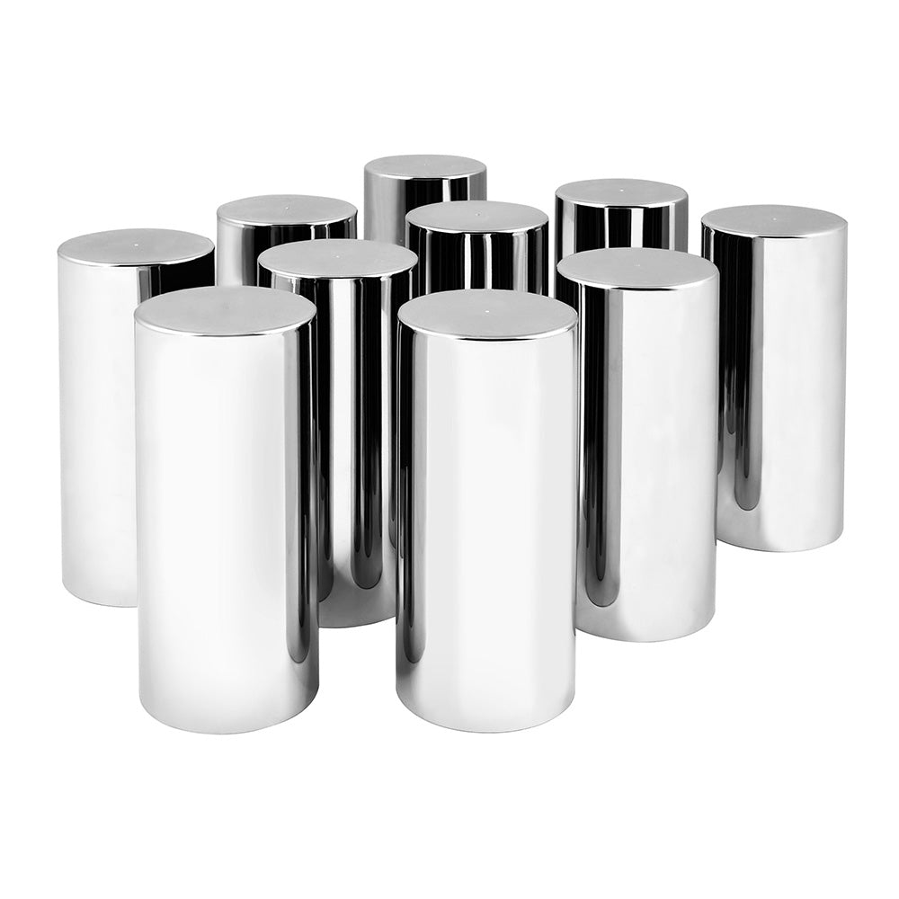 33mm x 5" Chrome Flat Top Nut Cover, Thread On 10PK