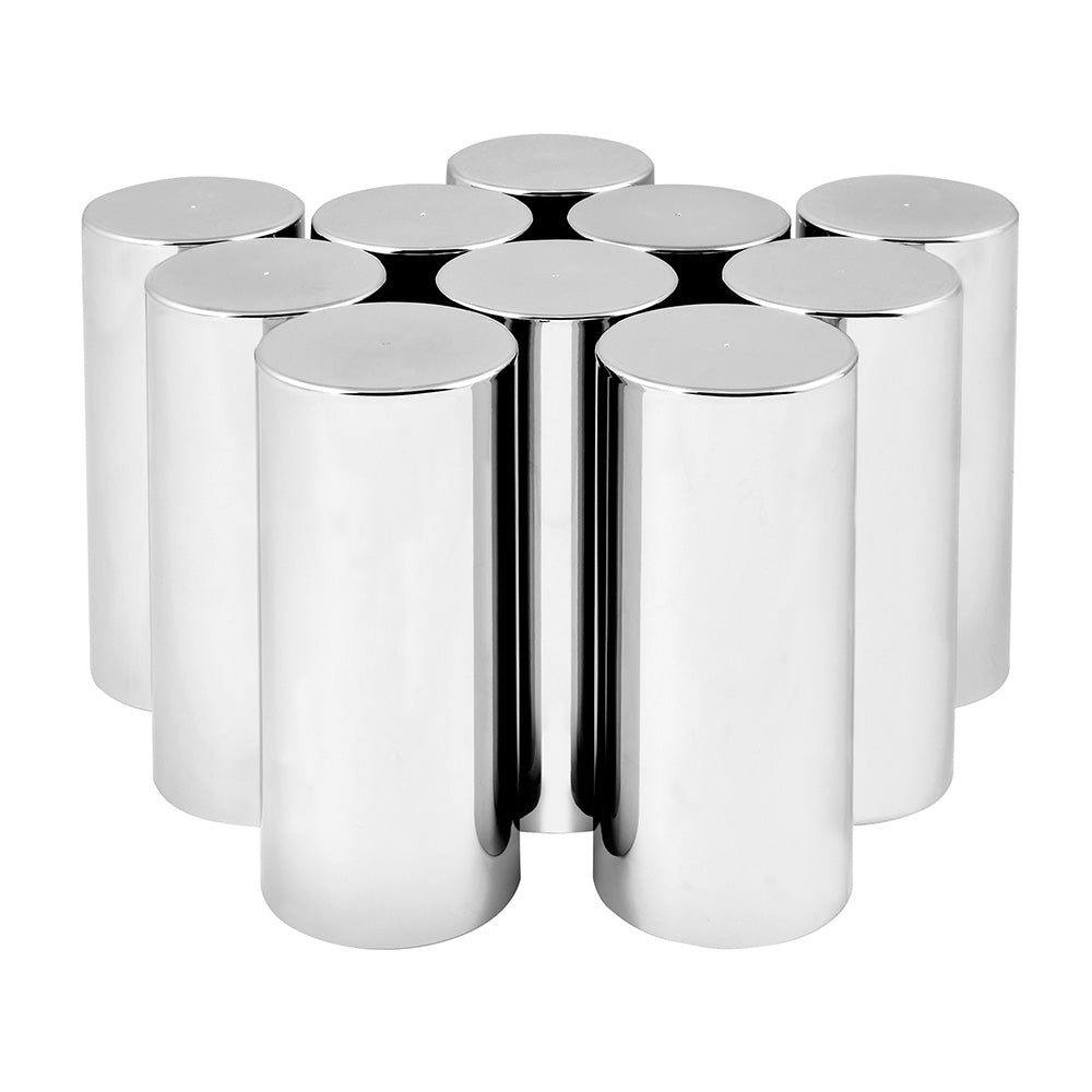 33mm x 5" Chrome Flat Top Nut Cover, Thread On 10PK