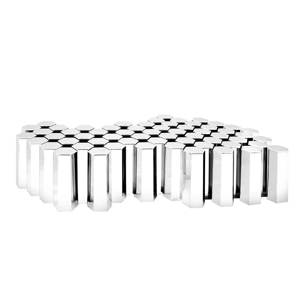 33mm x 5" Chrome Flat Top Hex Nut Cover, Push On - 60PK