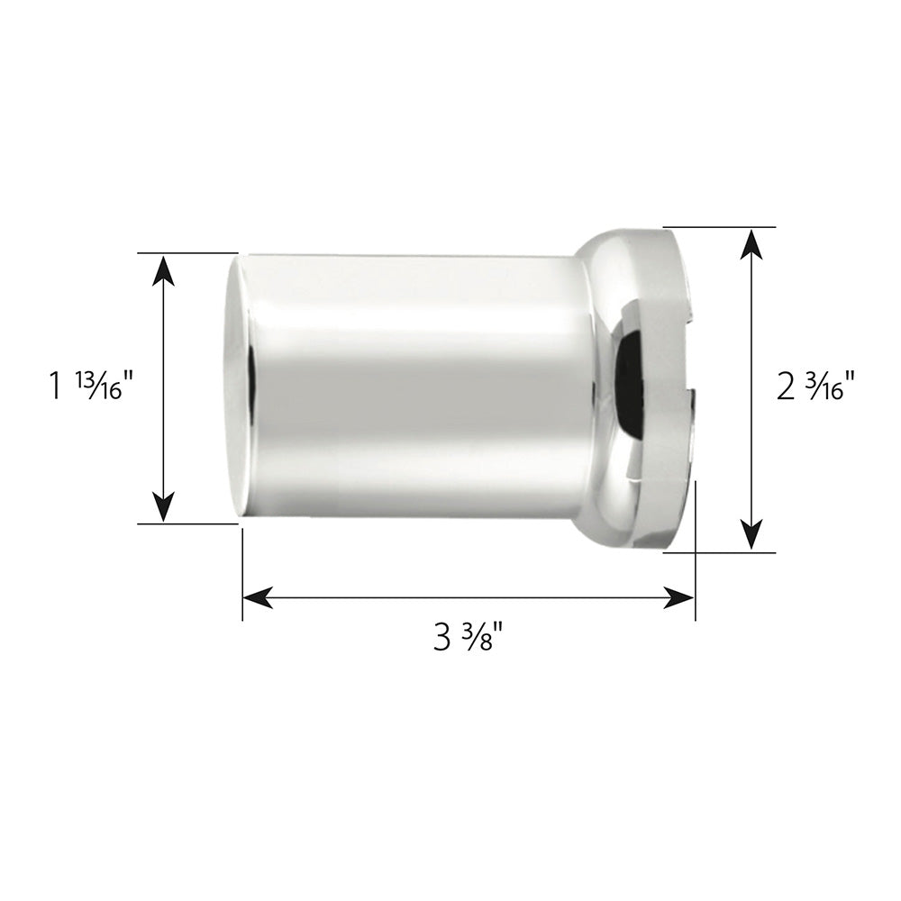 33mm x 3-3/8" Chrome Flat Top Hat Tube Nut Cover, Push On 60PK