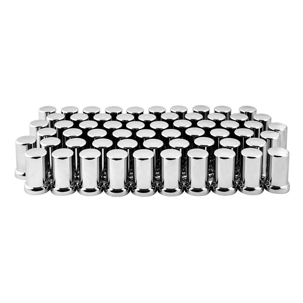 33mm x 3-3/8" Chrome Flat Top Hat Tube Nut Cover, Push On 60PK