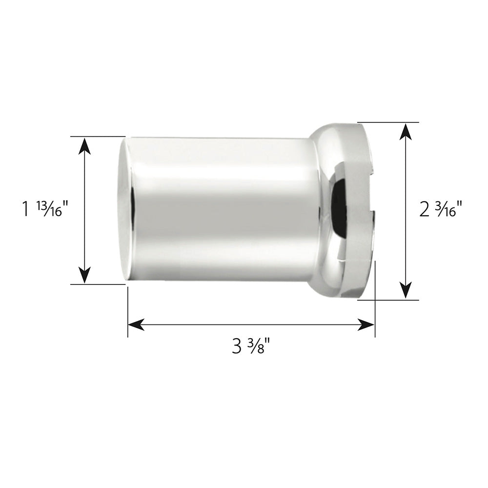 33mm x 3-3/8" Chrome Flat Top Hat Nut Cover, Thread On 60PK
