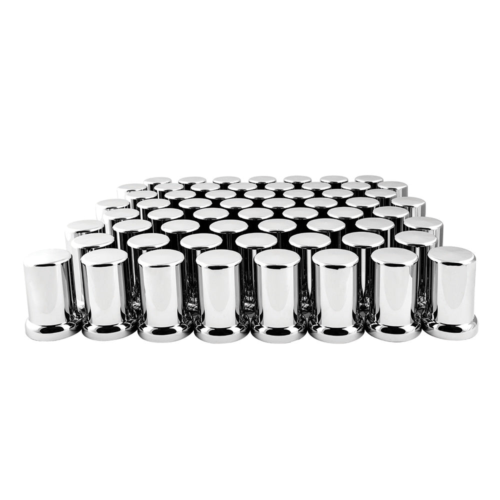 33mm x 2-3/8" Chrome Flat Top Hat Tube Nut Cover, Push On 60PK