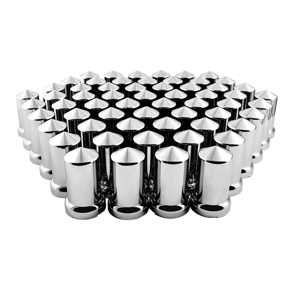 33mm x 3-1/8" Chrome Pointed Top Hat Nut Cover, Push On 60PK