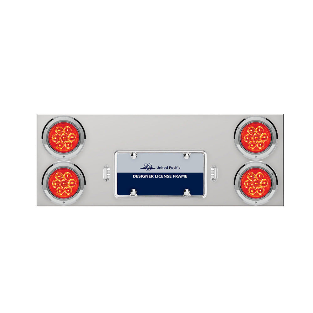 Stainless Rear Center Panel with 4" Reflector LED Lights, Bezels and LP
