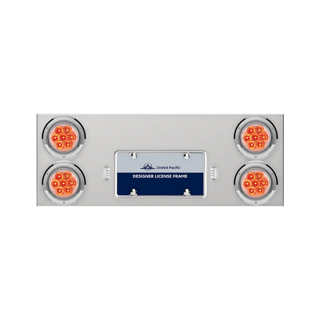 Stainless Rear Center Panel with 4" Reflector LED Lights, Bezels and LP