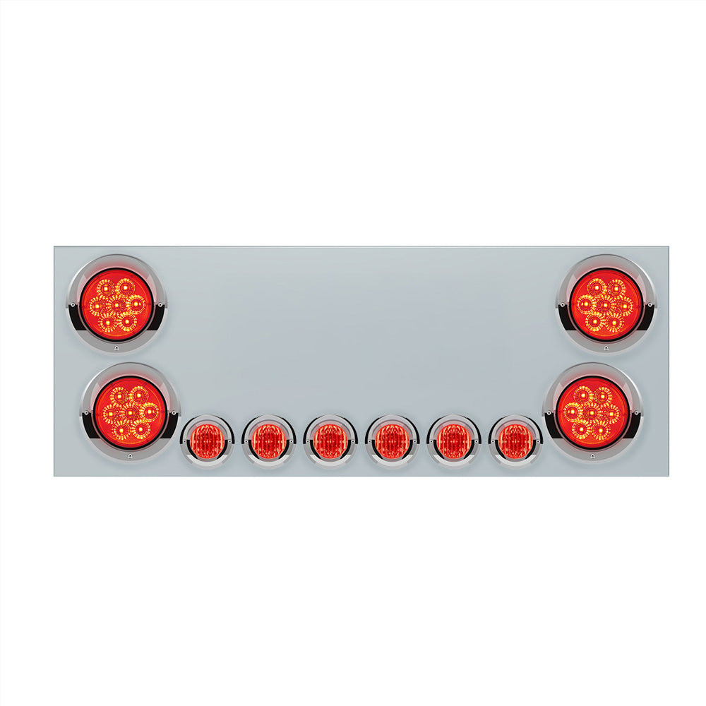 Stainless Steel Center Panel with Reflector Lights, Visor and No LP