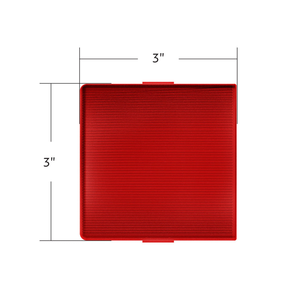 3" x 3" Red Square Dome Light Lens