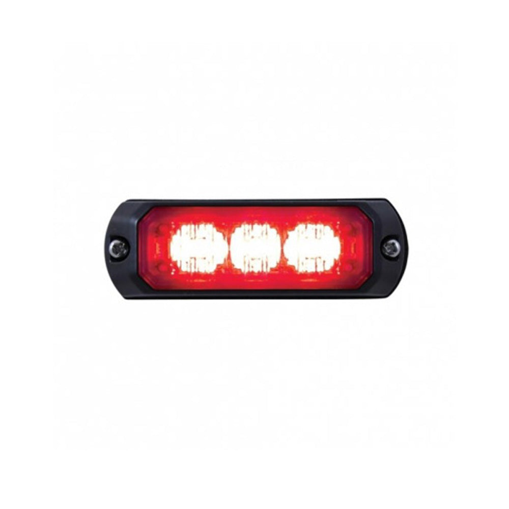 4" Mini 3 Red LED Warning Light with Clear Lens