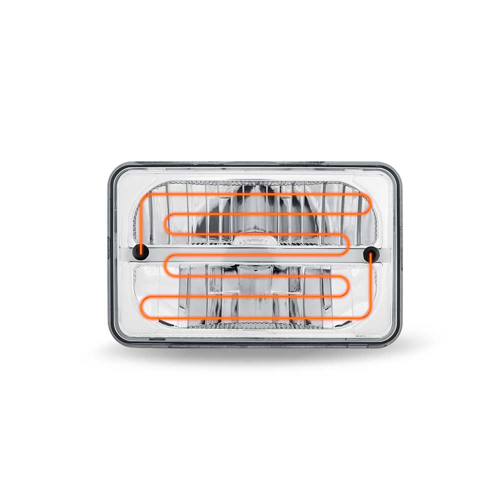 4" x 6" Heated LED Low Beam Reflector Head Light with White Glow Accent