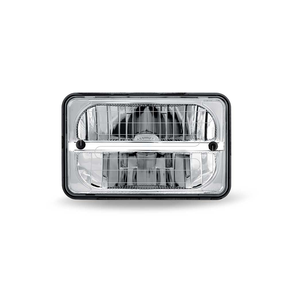 4" x 6" Heated LED High Beam Reflector Head Light with White Glow Accent