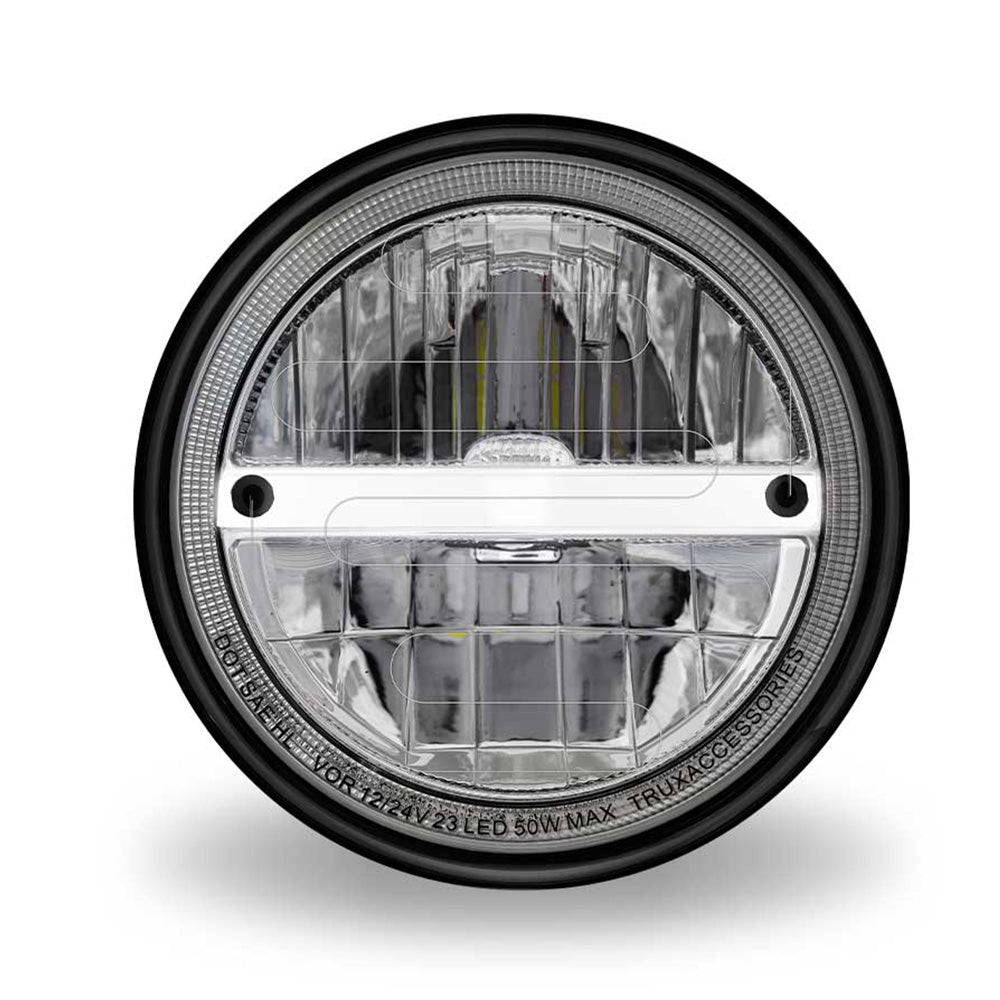 7" Heated LED Reflector Headlight with Glow Position LED Accent, High & Low Beam