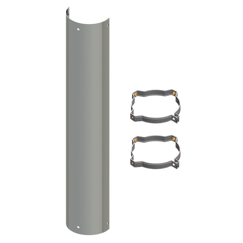 48" Plain Heatshield with Two Clamps