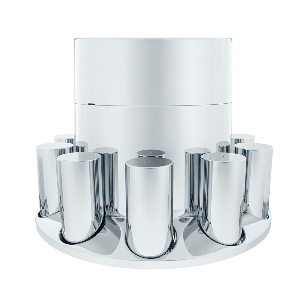 Chrome Extra Tall Flat Top Rear Axle Cover Kit