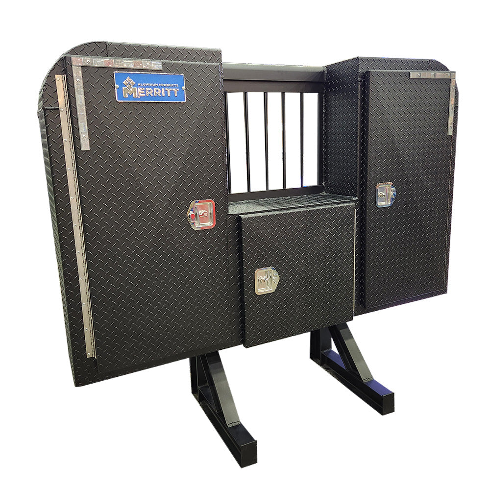 68"H x 80"L Textured Black Powder Coat Aluminum Diamond Plate Cab Rack