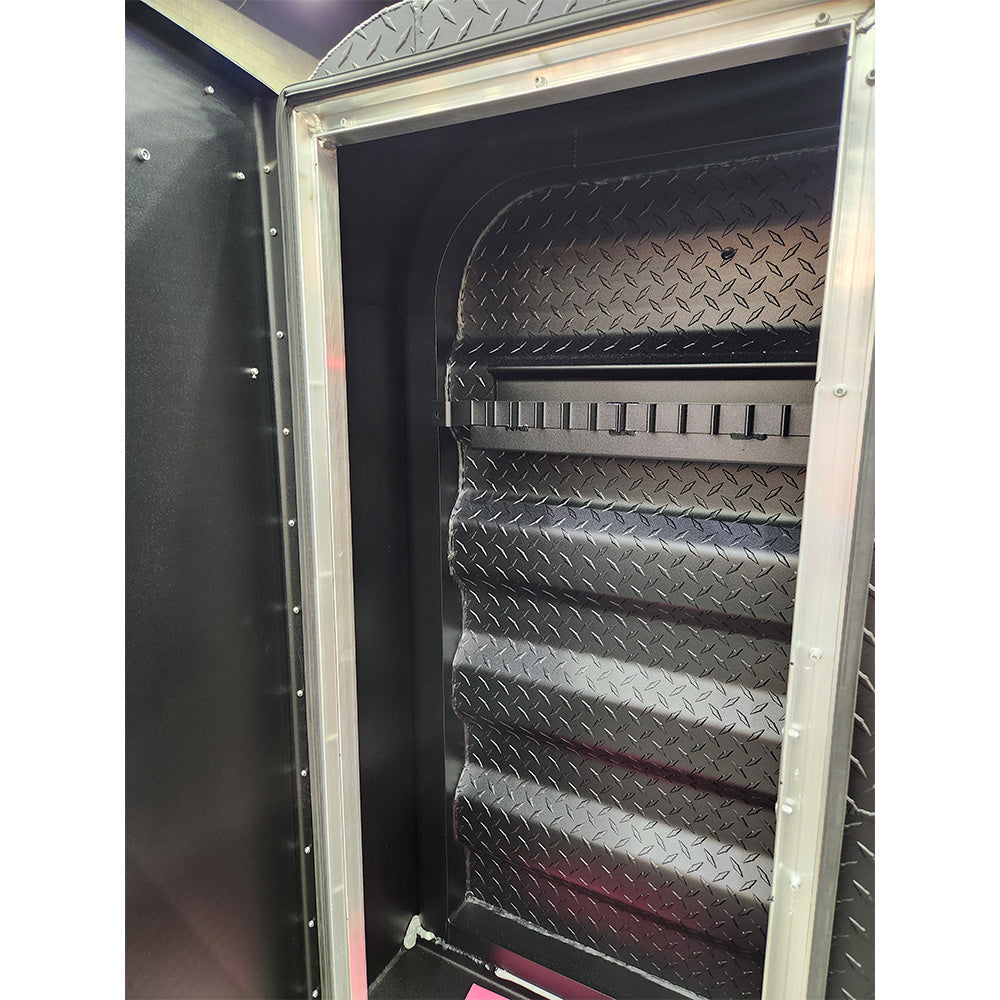 68"H x 80"L Textured Black Powder Coat Aluminum Diamond Plate Cab Rack
