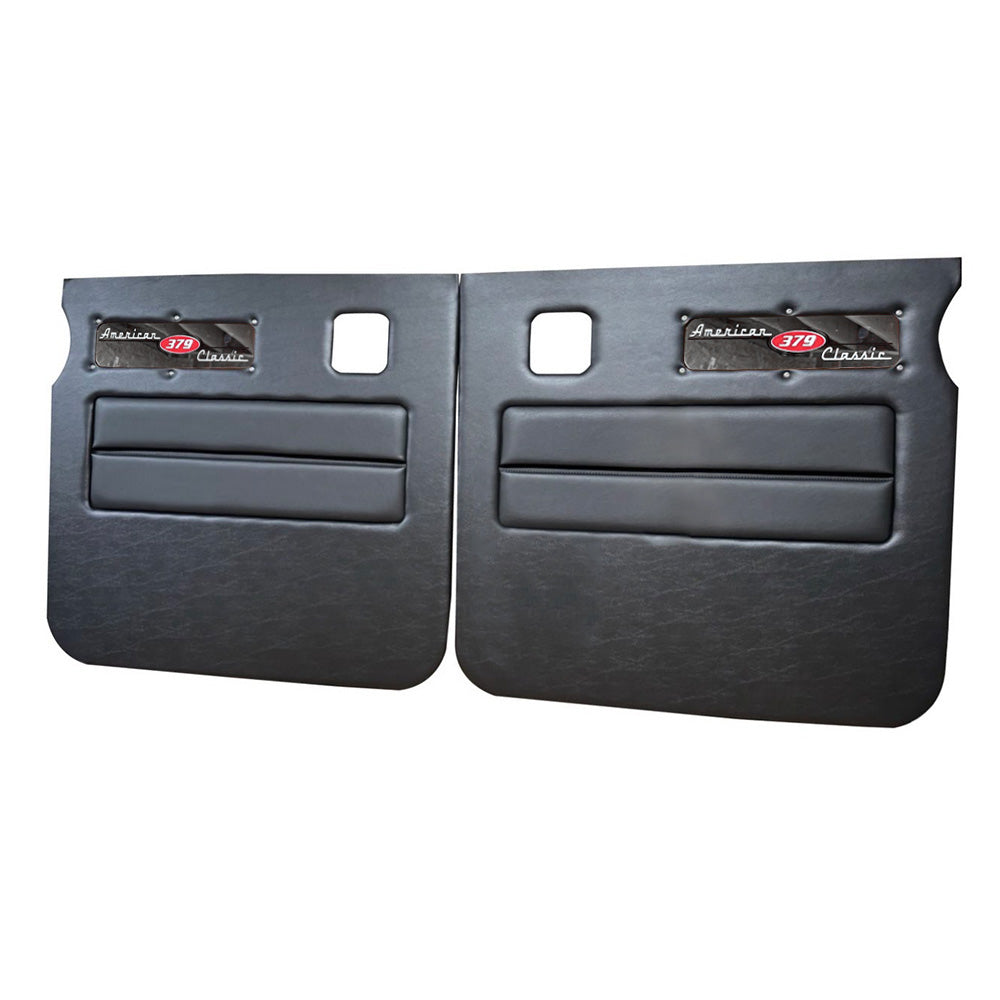 Peterbilt 379 American Classic Black Door Panel with Stainless Steel Logo