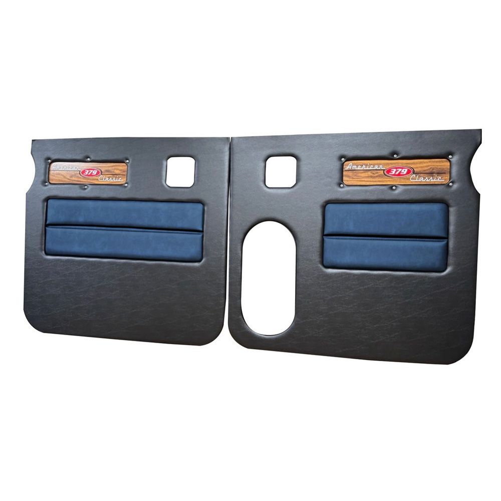 Peterbilt 379 American Classic Black Door Panel with Laminated Wood Logo