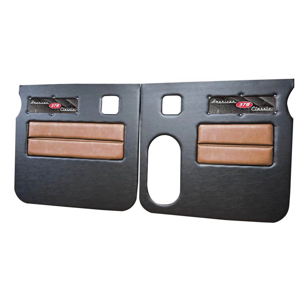 Peterbilt 379 American Classic Black Door Panel with Stainless Steel Logo