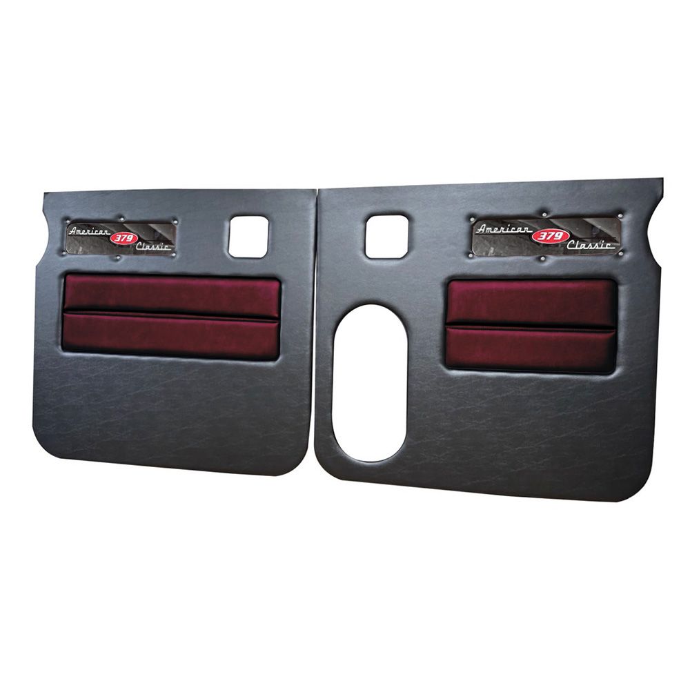 Peterbilt 379 American Classic Black Door Panel with Stainless Steel Logo