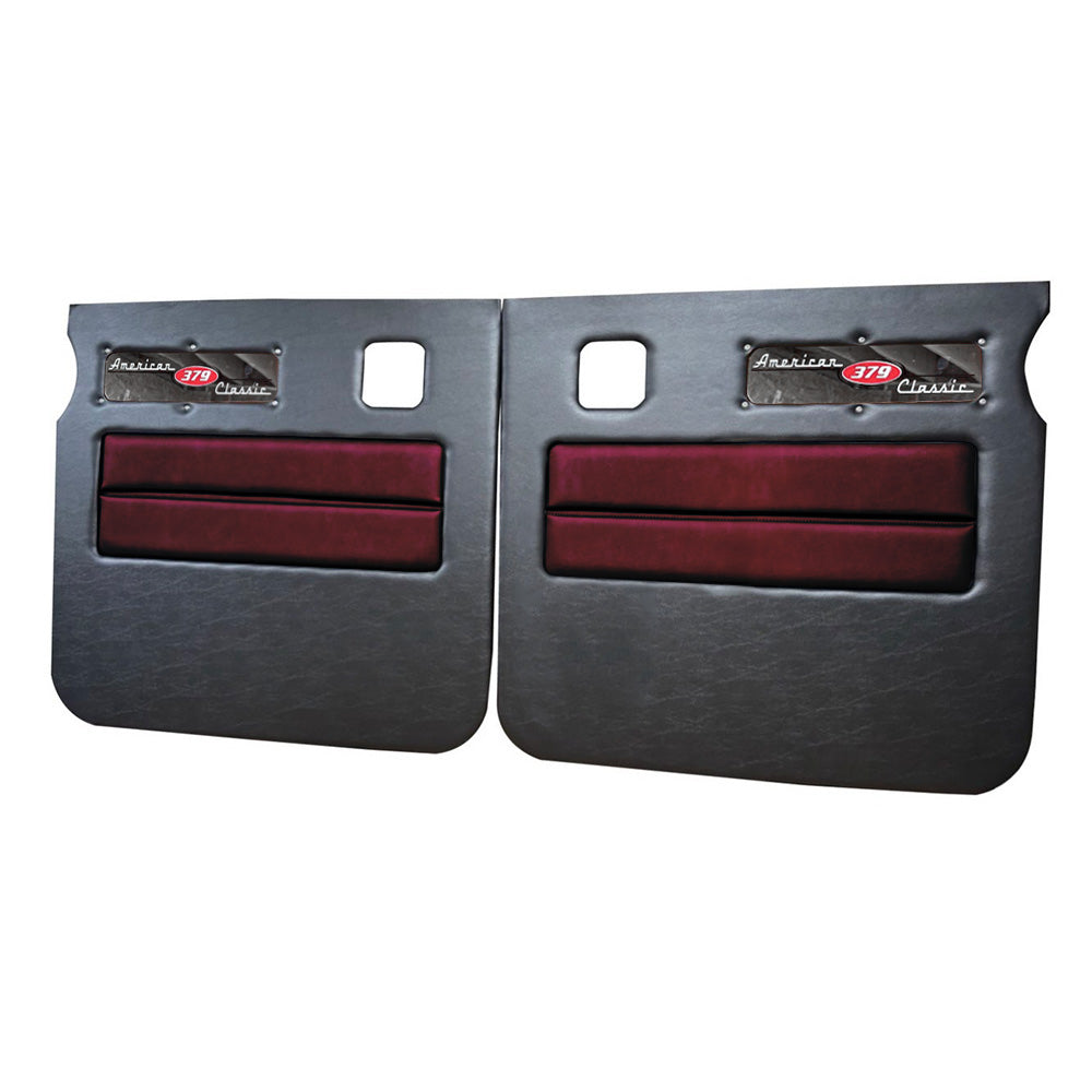 Peterbilt 379 American Classic Black Door Panel with Stainless Steel Logo