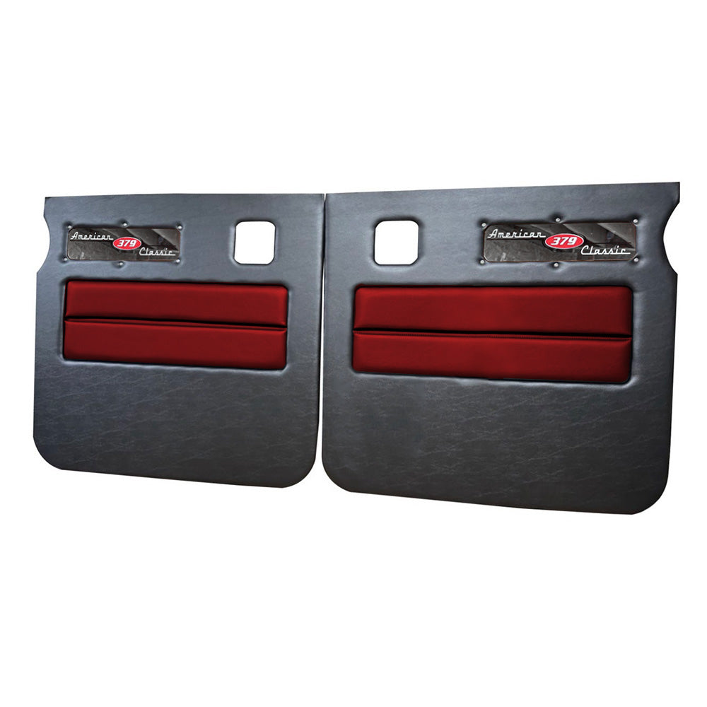 Peterbilt 379 American Classic Black Door Panel with Stainless Steel Logo