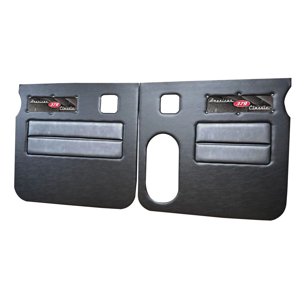 Peterbilt 379 American Classic Black Door Panel with Stainless Steel Logo