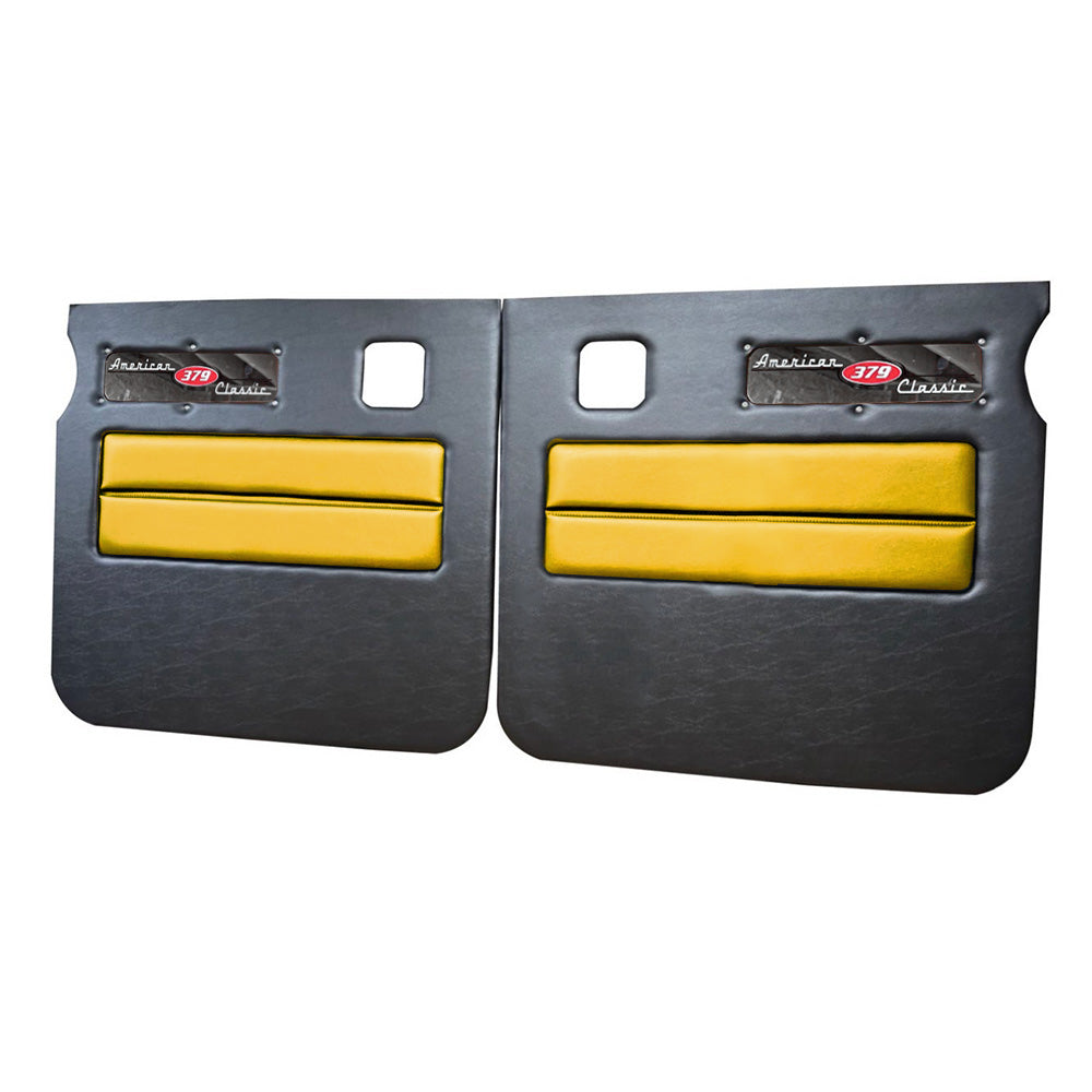 Peterbilt 379 American Classic Black Door Panel with Stainless Steel Logo