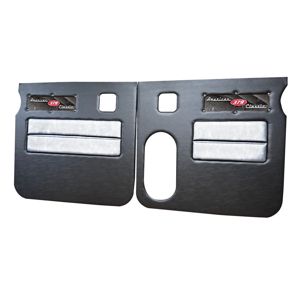 Peterbilt 379 American Classic Black Door Panel with Stainless Steel Logo