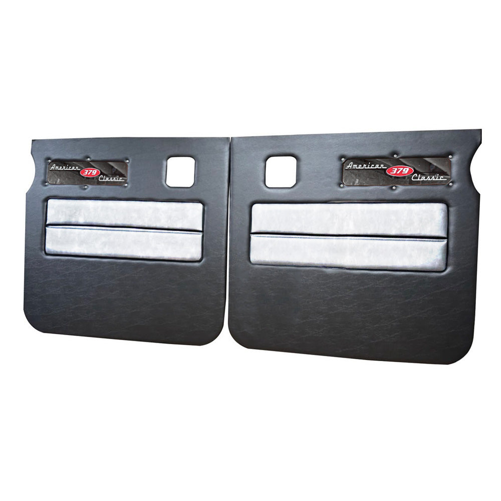 Peterbilt 379 American Classic Black Door Panel with Stainless Steel Logo