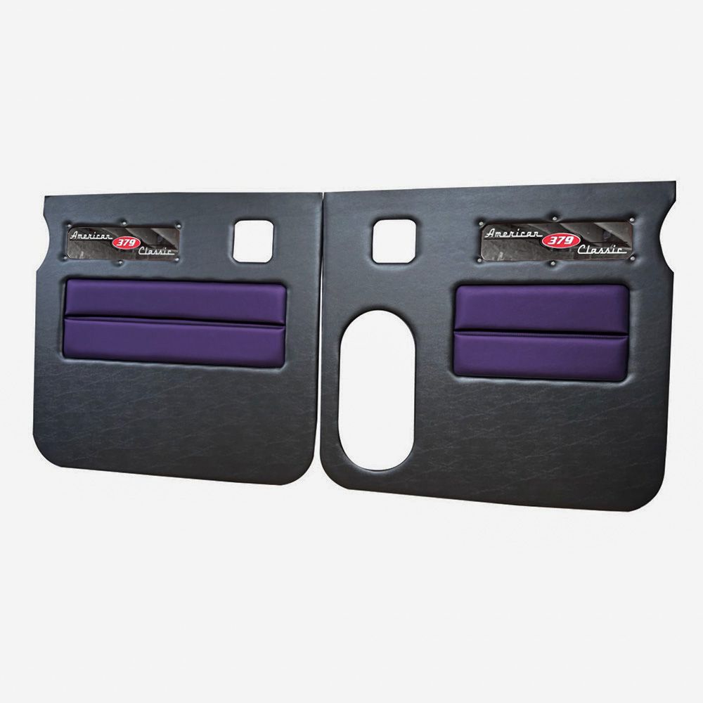 Peterbilt 379 American Classic Black Door Panel with Stainless Steel Logo