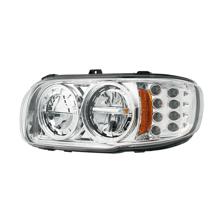 PB389, 388, 567 Chrome High Power w/ Turn, Position Light Headlight