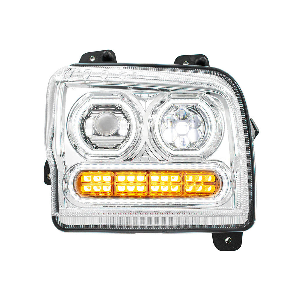 Kenworth W990 Chrome High Power LED Turn, LED Halo Light Headlight