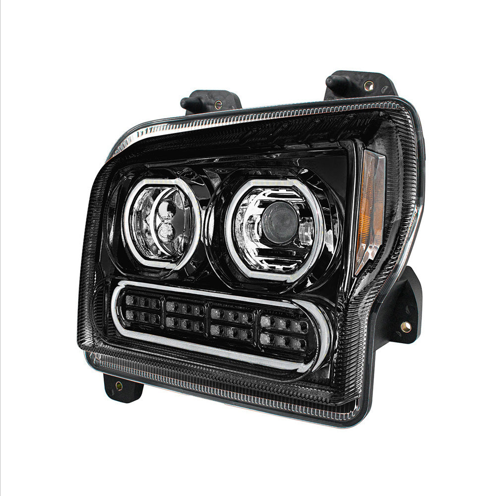 Kenworth W990 Black High Power LED Turn, LED Halo Light Headlight