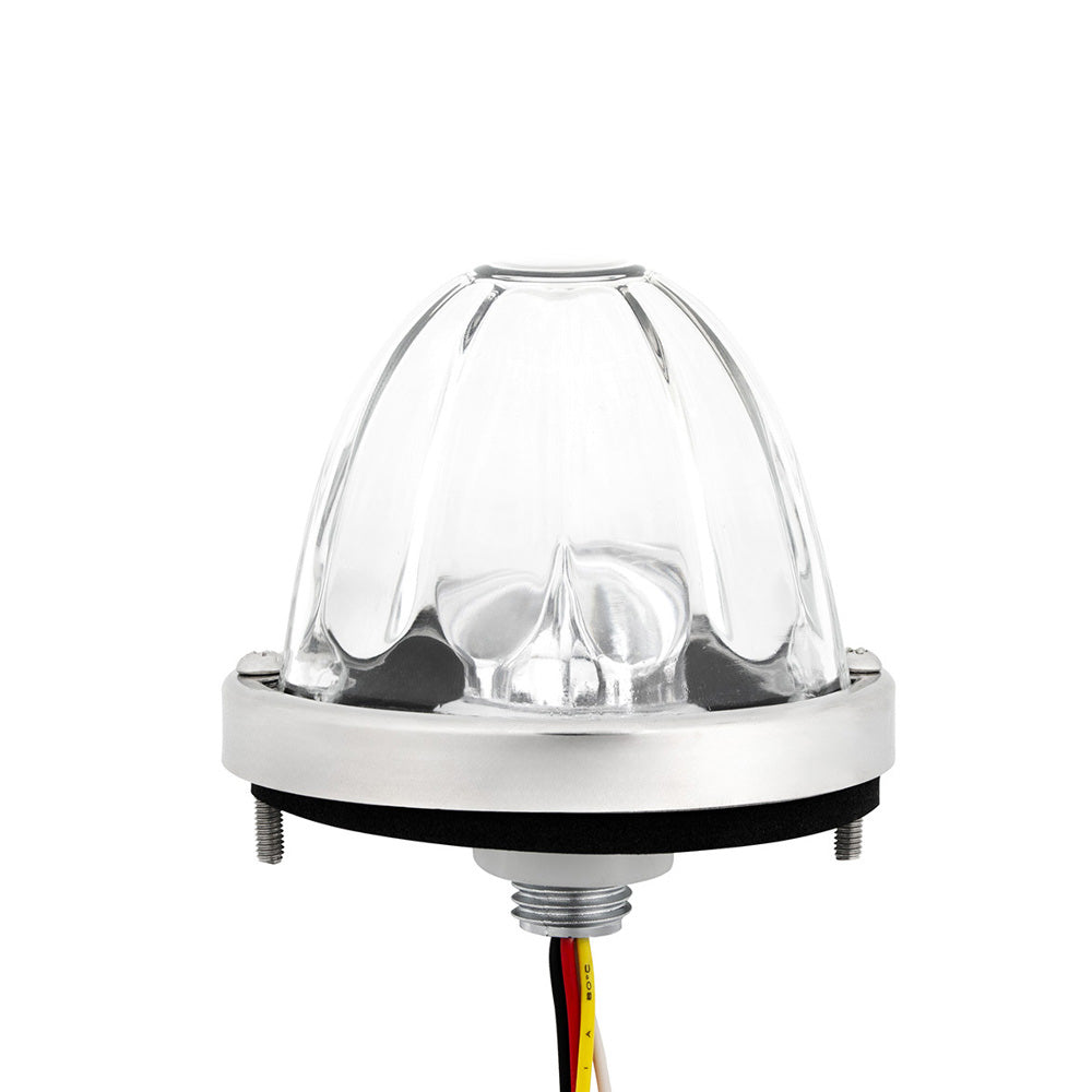 3-1/2" Double Fury 4 LED Clear Glass Watermelon Light