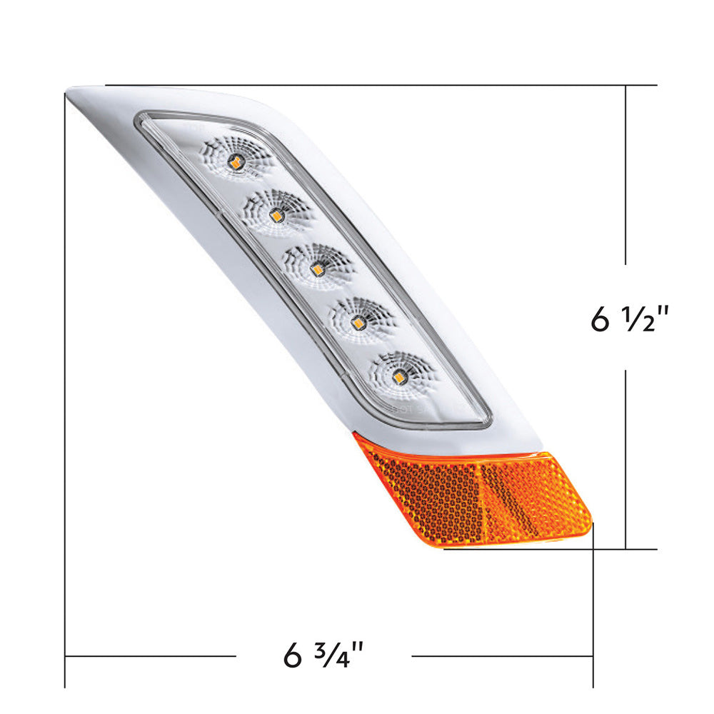 Double Fury Amber, Green 5 LED Fender Turn Signal for PB 579, 587 "“ PS