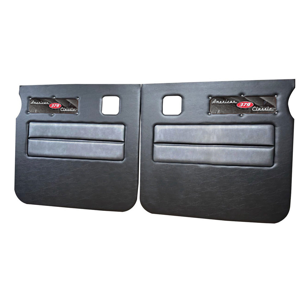 Peterbilt 379 American Classic Black Door Panel with Stainless Steel Logo