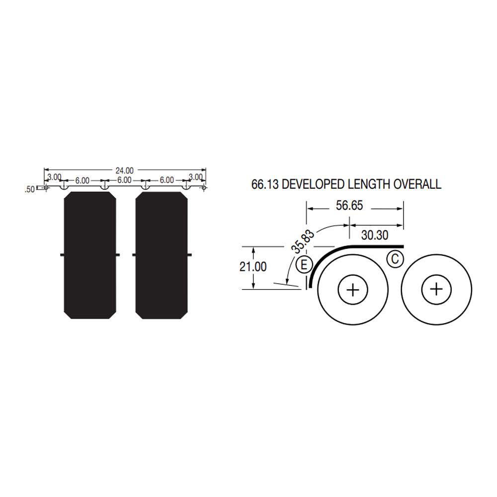57" Spray Master Classic Stainless Steel Ribbed Half Fenders