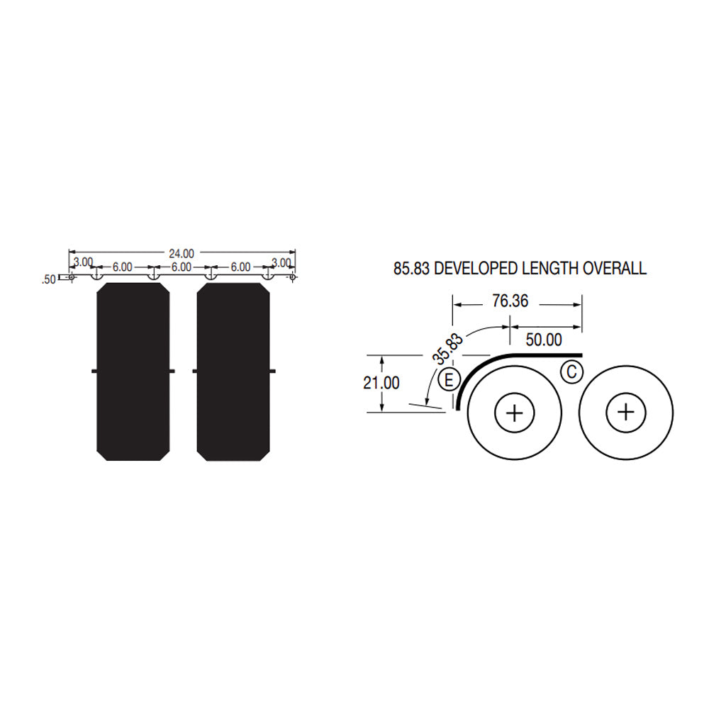 77" Stainless Steel Ribbed Half Fenders