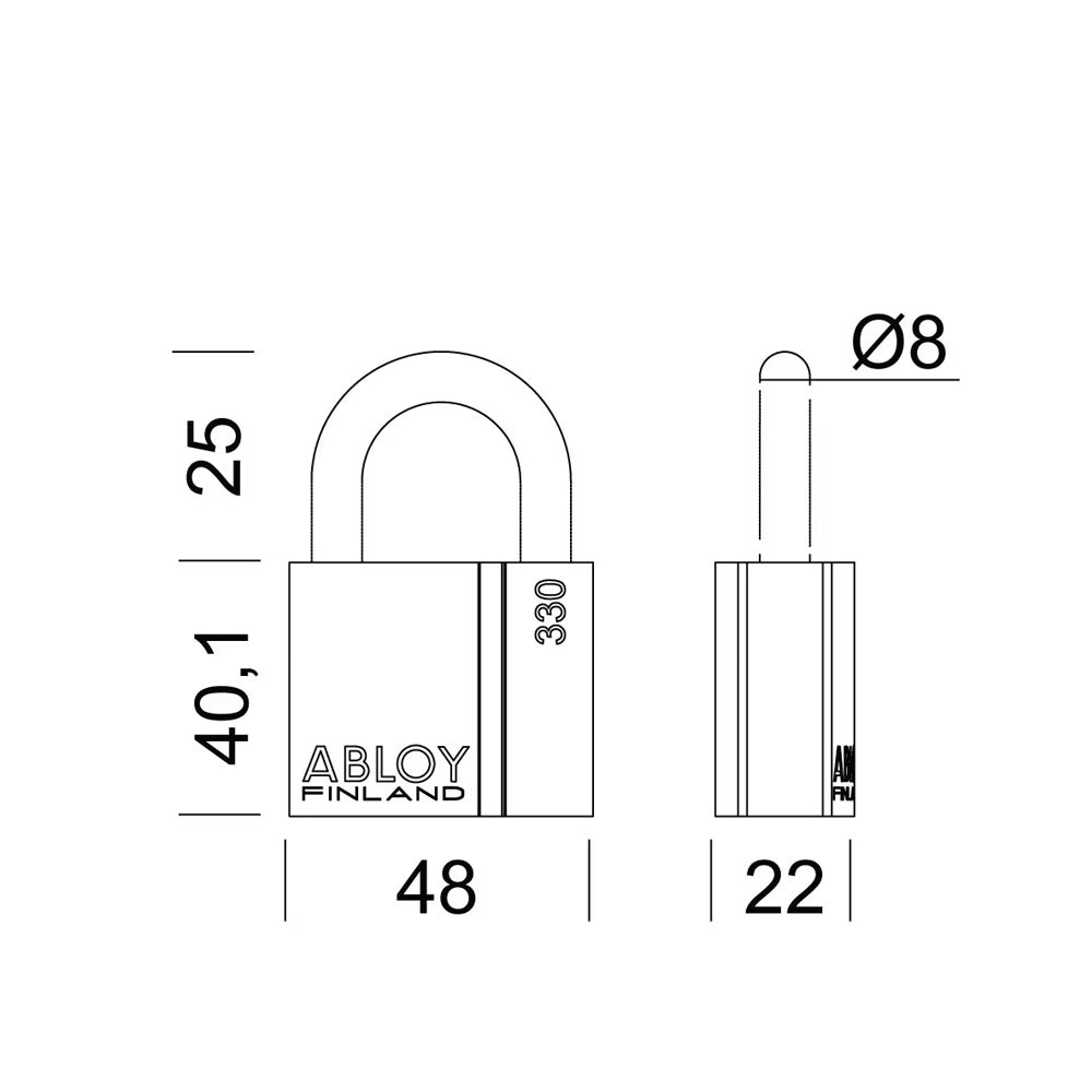 1" Enforcer Abloy Pad Lock