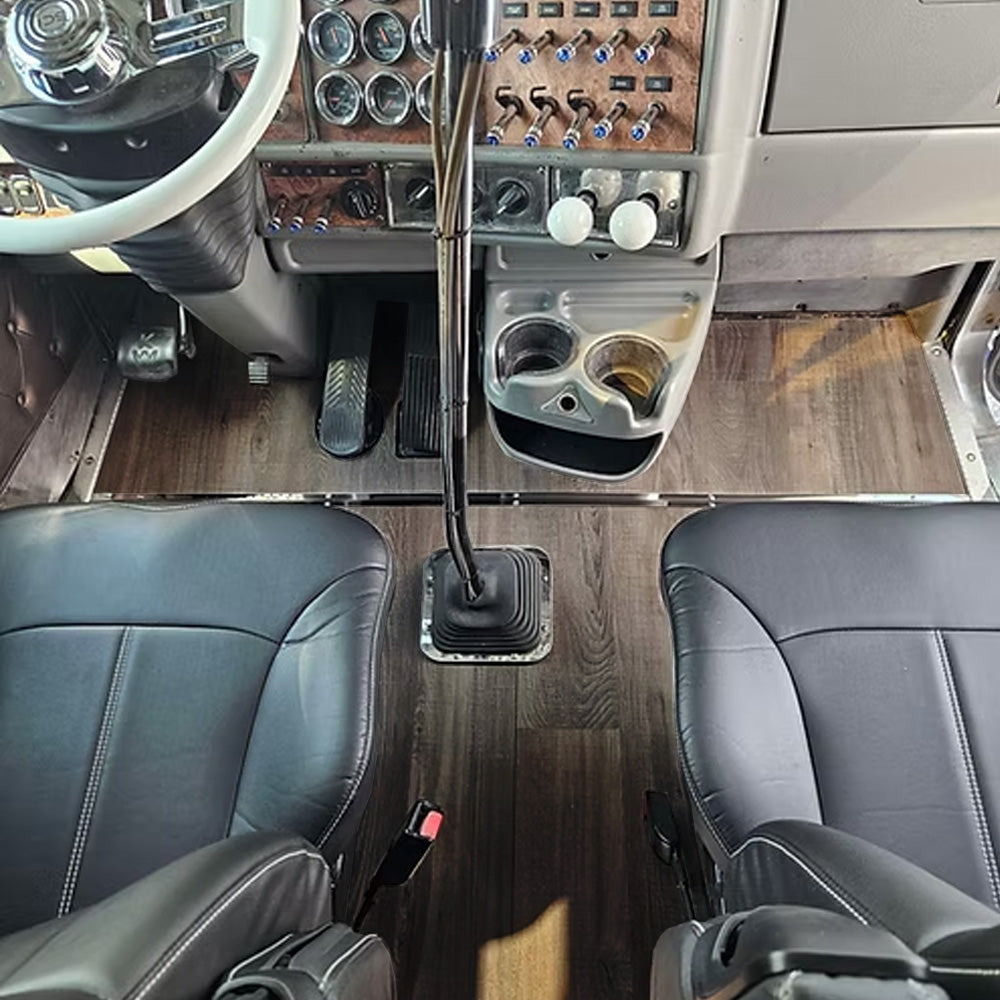Kenworth T660, W900 1990-2005 Vinyl Plank Wood Flooring with Shifter Cutout